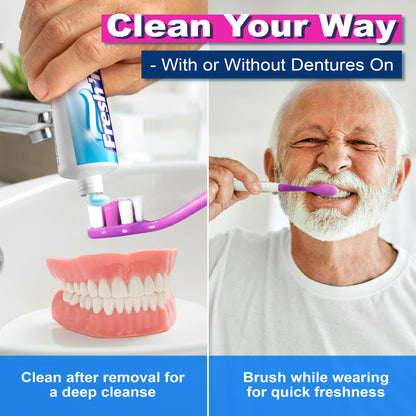 Fresh 'n Brite Denture Cleaner Paste, ADA Accepted Dual Action Formula for Fresh Breath