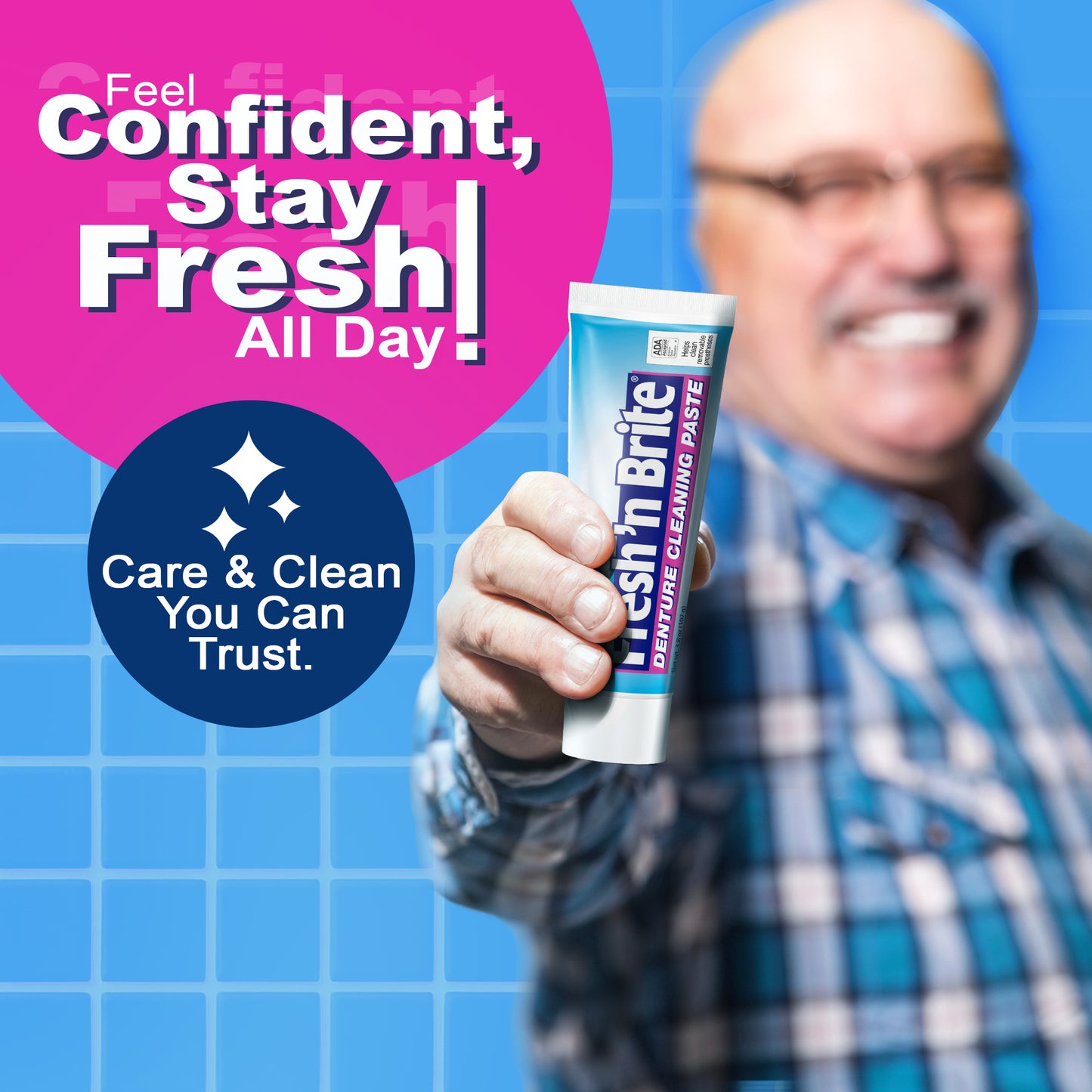 Fresh 'n Brite Denture Cleaner Paste, ADA Accepted Dual Action Formula for Fresh Breath