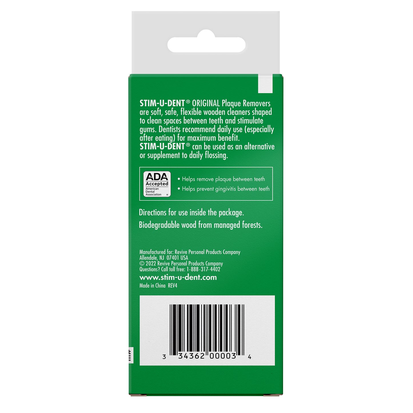 Stim-U-Dent Original Plaque Removers - 4 packets of 25 picks (100 picks)