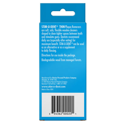 Stim-U-Dent Plaque Removers, Thin, Mint Flavor - 4 packets of 40 picks (160 picks)