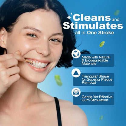 Stim-U-Dent Plaque Removers, Thin, Mint Flavor - 4 packets of 40 picks (160 picks)